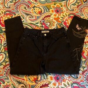 Topshop Black Denim Mom Jeans